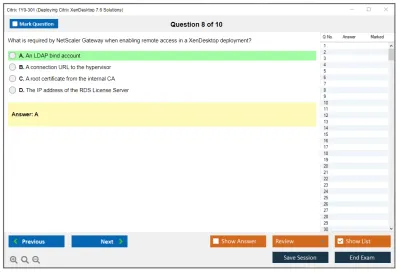 Citrix 1Y0-301 Deploying Citrix XenDesktop 7.6 Solutions Practice test exam simulator test engine exam Prep practice test questions answers Image 8