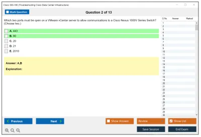 Cisco 300-180 Troubleshooting Cisco Data Center Infrastructure Practice test exam simulator test engine exam Prep practice test questions answers Image 2
