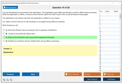 Microsoft AZ-204 Developing Solutions for Microsoft Azure Practice test exam simulator test engine exam Prep practice test questions answers Image 14