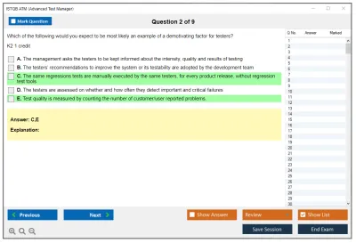 ISTQB ATM ISTQB Certified Tester Advanced Level - Test Manager [Syllabus 2012] Practice test exam simulator test engine exam Prep practice test questions answers Image 2