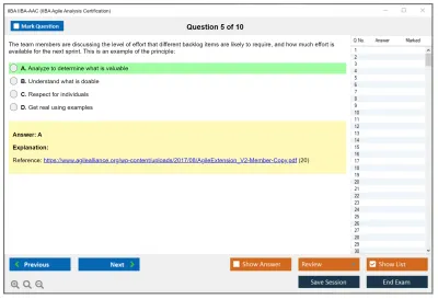 IIBA IIBA-AAC IIBA Agile Analysis Certification Practice test exam simulator test engine exam Prep practice test questions answers Image 5