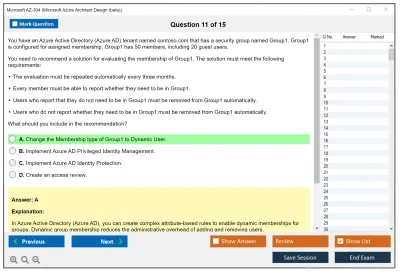 Microsoft AZ-304 Microsoft Azure Architect Design  Practice test exam simulator test engine exam Prep practice test questions answers Image 11
