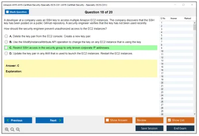 Amazon AWS AWS-Certified-Security-Specialty-SCS-C01 AWS Certified Security - Specialty (SCS-C01) Practice test exam simulator test engine exam Prep practice test questions answers Image 18