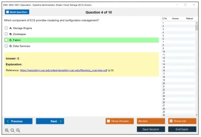 EMC DES-1B31 Specialist - Systems Administrator, Elastic Cloud Storage (ECS) Exam Practice test exam simulator test engine exam Prep practice test questions answers Image 4