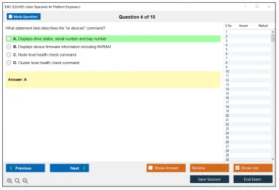 EMC E20-655 Isilon Specialist for Platform Engineers Practice test exam simulator test engine exam Prep practice test questions answers Image 4