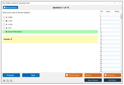 ASQ CSSBB Certified Six Sigma Black Belt Practice test exam simulator test engine exam Prep practice test questions answers Image 1