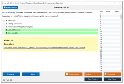 Oracle 1z0-1059-20 Oracle Revenue Management Cloud Service 2020 Implementation Essentials Practice test exam simulator test engine exam Prep practice test questions answers Image 4