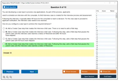 Pegasystems PEGAPCSA85V1 Pega Certified System Architect (PCSA) 85V1 Practice test exam simulator test engine exam Prep practice test questions answers Image 9