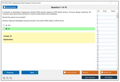HP HPE2-CP08 Implementing Object Storage for Active Archive Practice test exam simulator test engine exam Prep practice test questions answers Image 1