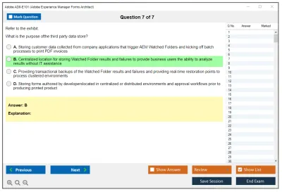 Adobe AD0-E101 Adobe Experience Manager Forms Architect Practice test exam simulator test engine exam Prep practice test questions answers Image 7