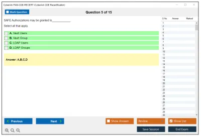 CyberArk PAM-CDE-RECERT CyberArk CDE Recertification Practice test exam simulator test engine exam Prep practice test questions answers Image 5