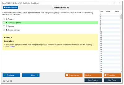 CompTIA 220-1102 CompTIA A+ Certification Core 2 Exam Practice test exam simulator test engine exam Prep practice test questions answers Image 9