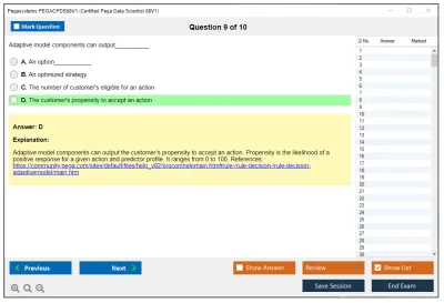 Pegasystems PEGACPDS88V1 Certified Pega Data Scientist 8.8 Practice test exam simulator test engine exam Prep practice test questions answers Image 9