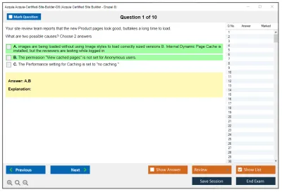Acquia Acquia-Certified-Site-Builder-D8 Acquia Certified Site Builder - Drupal 8 Practice test exam simulator test engine exam Prep practice test questions answers Image 1