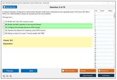 Cisco 300-630 Implementing Cisco Application Centric Infrastructure - Advanced (DCACIA) Practice test exam simulator test engine exam Prep practice test questions answers Image 2