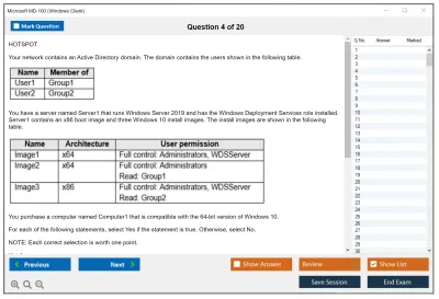 Microsoft MD-100 Windows Client Practice test exam simulator test engine exam Prep practice test questions answers Image 4