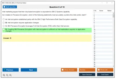 IBM C1000-038 IBM z14 Technical Sales Practice test exam simulator test engine exam Prep practice test questions answers Image 8