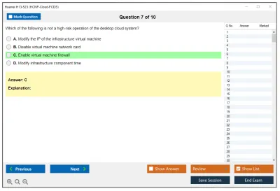Huawei H13-523 HCNP-Cloud-FCDS Practice test exam simulator test engine exam Prep practice test questions answers Image 7