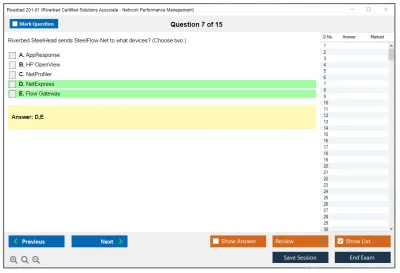 Riverbed 201-01 Riverbed Certified Solutions Associate - Network Performance Management Practice test exam simulator test engine exam Prep practice test questions answers Image 7