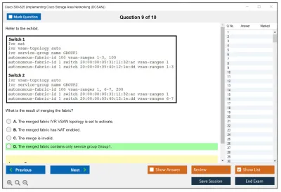 Cisco 300-625 Implementing Cisco Storage Area Networking (DCSAN) Practice test exam simulator test engine exam Prep practice test questions answers Image 9