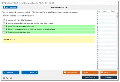 SAP E_HANAAW_16 SAP Certified Development Specialist - ABAP for SAP HANA 2.0 Practice test exam simulator test engine exam Prep practice test questions answers Image 4