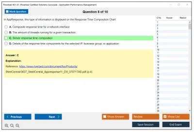 Riverbed 401-01 Riverbed Certified Solutions Associate - Application Performance Management Practice test exam simulator test engine exam Prep practice test questions answers Image 8
