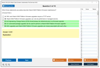 Hitachi HH0-250 Hitachi Data Systems Implementer File Services-NAS Practice test exam simulator test engine exam Prep practice test questions answers Image 5