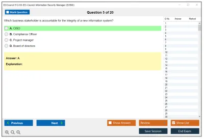 ECCouncil 512-50 EC-Council Information Security Manager (E|ISM) Practice test exam simulator test engine exam Prep practice test questions answers Image 5