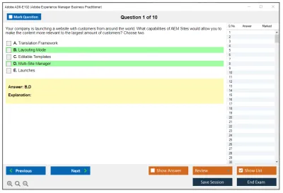 Adobe AD0-E102 Adobe Experience Manager Business Practitioner Practice test exam simulator test engine exam Prep practice test questions answers Image 1