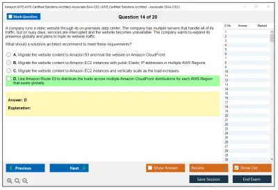 Amazon AWS AWS-Certified-Solutions-Architect-Associate-SAA-C02 AWS Certified Solutions Architect - Associate (SAA-C02) Practice test exam simulator test engine exam Prep practice test questions answers Image 14