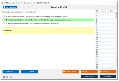 Exin ISFS Information Security Foundation (based on ISO/IEC 27002) (EX0-105) Practice test exam simulator test engine exam Prep practice test questions answers Image 10