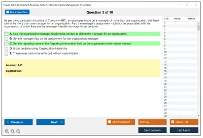 Oracle 1z0-548 Oracle E-Business Suite R12 Human Capital Management Essentials Practice test exam simulator test engine exam Prep practice test questions answers Image 3