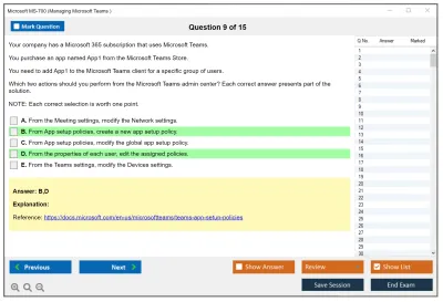 Microsoft MS-700 Managing Microsoft Teams Practice test exam simulator test engine exam Prep practice test questions answers Image 9