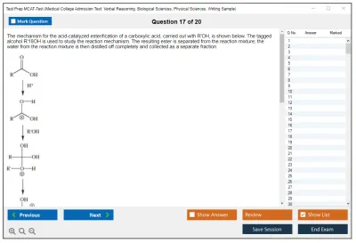 Test Prep MCAT-Test Medical College Admission Test: Verbal Reasoning, Biological Sciences, Physical Sciences, Writing Sample Practice test exam simulator test engine exam Prep practice test questions answers Image 17