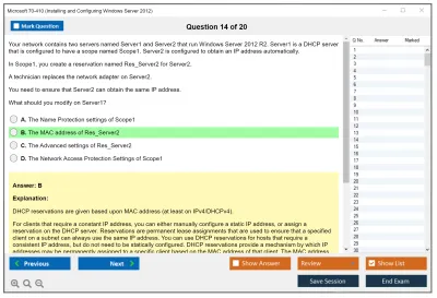 Microsoft 70-410 Installing and Configuring Windows Server 2012 Practice test exam simulator test engine exam Prep practice test questions answers Image 14