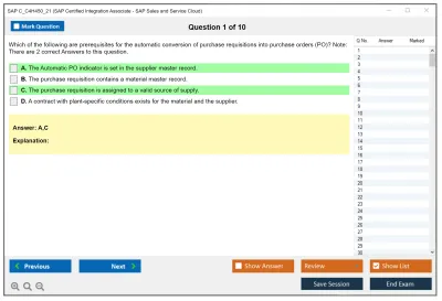 SAP C_C4H450_21 SAP Certified Associate - Integration Consultant - SAP Sales and Service Cloud Practice test exam simulator test engine exam Prep practice test questions answers Image 1