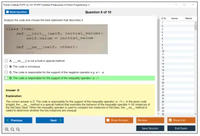 Python Institute PCPP-32-101 PCPP - Certified Professional in Python Programming 1 Practice test exam simulator test engine exam Prep practice test questions answers Image 6
