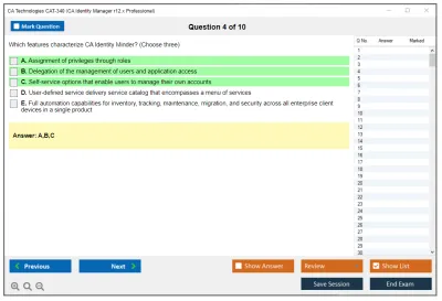 CA Technologies CAT-340 CA Identity Manager r12.x Professional Practice test exam simulator test engine exam Prep practice test questions answers Image 4