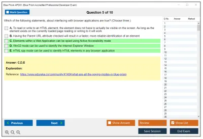 Blue Prism APD01 Blue Prism Professional Developer Practice test exam simulator test engine exam Prep practice test questions answers Image 5
