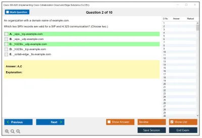 Cisco 300-820 Implementing Cisco Collaboration Cloud and Edge Solutions (300-820 CLCEI) Practice test exam simulator test engine exam Prep practice test questions answers Image 2