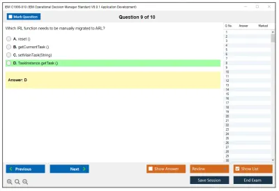 IBM C1000-010 IBM Operational Decision Manager Standard V8.9.1 Application Development Practice test exam simulator test engine exam Prep practice test questions answers Image 9