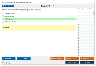 Exin EX0-003 Managing Successful Programmes Foundation Practice test exam simulator test engine exam Prep practice test questions answers Image 10