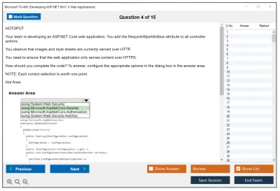 Microsoft 70-486 Developing ASP.NET MVC 4 Web Applications Practice test exam simulator test engine exam Prep practice test questions answers Image 4