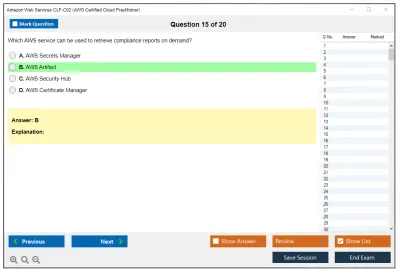 Amazon Web Services CLF-C02 AWS Certified Cloud Practitioner Practice test exam simulator test engine exam Prep practice test questions answers Image 15