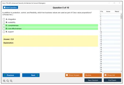 Cisco 700-265 Advanced Security Architecture for Account Managers Practice test exam simulator test engine exam Prep practice test questions answers Image 5