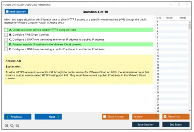 VMware 2V0-33.22 VMware Cloud Professional Practice test exam simulator test engine exam Prep practice test questions answers Image 4