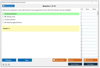 CWNP CWT-100 Certified Wireless Technician Practice test exam simulator test engine exam Prep practice test questions answers Image 7