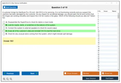 Apple 9L0-012 Mac Service Certification Practice test exam simulator test engine exam Prep practice test questions answers Image 3