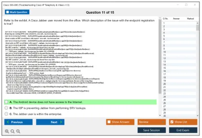 Cisco 300-080 Troubleshooting Cisco IP Telephony &amp; Video v1.0 Practice test exam simulator test engine exam Prep practice test questions answers Image 11