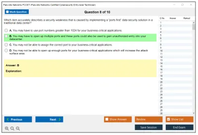 Palo Alto Networks PCCET Palo Alto Networks Certified Cybersecurity Entry-level Technician Practice test exam simulator test engine exam Prep practice test questions answers Image 8